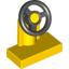 Набор LEGO Vehicle Steering Stand 1 x 2 with Black Steering Wheel, Желтый