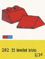 Набор LEGO 282 Скошенная черепица 2 x 2, красная