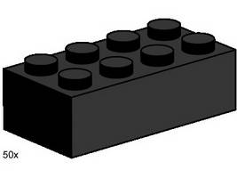 Набор LEGO 3458 2 x 4 Черные кирпичики