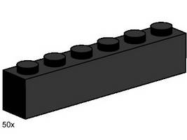 Набор LEGO 3473 1 x 6 Черные кирпичики
