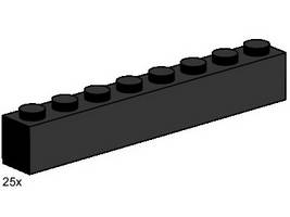 Набор LEGO 3478 1 x 8 Черные кирпичики