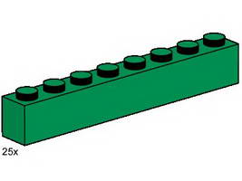 Набор LEGO 3481 1 x 8 Темно-зеленые кирпичики
