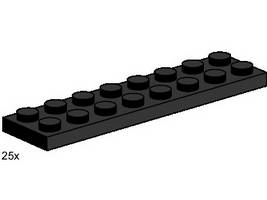 Набор LEGO 3489 Пластины 2 x 8, черные