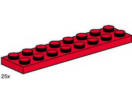 Набор LEGO 3491 Пластины 2 x 8, красные