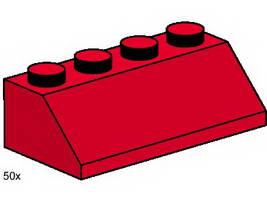 Набор LEGO 3498 Черепица 2 x 4, красная