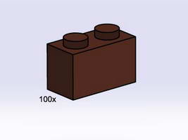 Набор LEGO 3751 1 x 2 Коричневые кирпичики