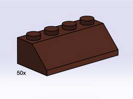 Набор LEGO 3755 Коричневая черепица - 2 x 4