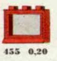 Набор LEGO 455-2 1 x 3 x 2 Окно, красное или белое