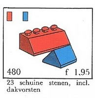 Набор LEGO 480-7 Черепица и конек, 2 x 4, синий