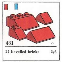 Набор LEGO 481-4 Черепица и конек, 2 x 3 и 2 x 1, синий