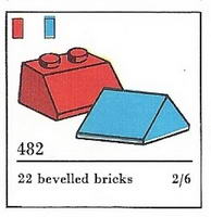 Набор LEGO 482-4 Черепица и конек, 2 x 2, синий
