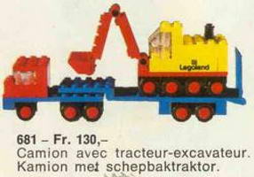 Набор LEGO 681 Low-Loader with 4 Wheel Excavator