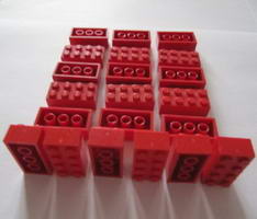 Набор LEGO 918-red-2 2 x 4 Красные кирпичики