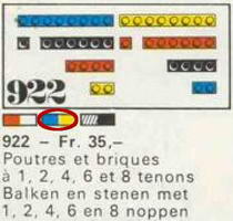 Набор LEGO 922-2 28 кирпичиков с 1, 2, 4, 6 и 8 штырьками (Синие/Желтые)