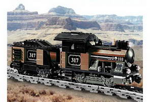 Набор LEGO KT406 Маленький коричневый паровоз с тендером
