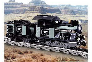 Набор LEGO KT407 Маленький серый паровоз с тендером