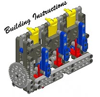 Набор LEGO 3 пневматичесчких двигателя в ряд