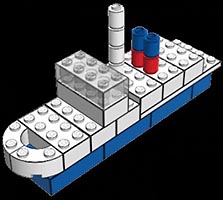 Набор LEGO MOC-0719 Бело-голубая лодка