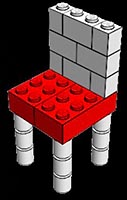 Набор LEGO Белый стул с красным сиденьем