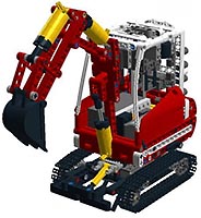Набор LEGO MOC-0726 Красный мини экскаватор