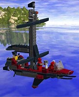 Набор LEGO MOC-0935 Парусная лодка (парусник) с мотором