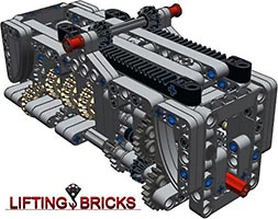 Набор LEGO 6-скоростная коробка передач с задней передачей и нейтральным положением