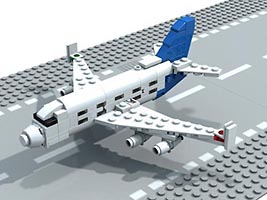 Набор LEGO MOC-1502 Реактивный самолет Эйрбас А380 Микроджет