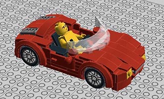 Набор LEGO MOC-1517 Красная спортивная машина