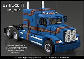 Набор LEGO MOC-1570 Тягач T1 MkII, Синий