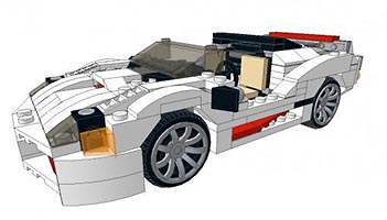 Набор LEGO MOC-1854 Шоссейная гоночная машина с инерционным мотором