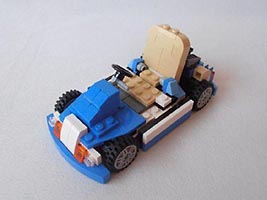 Набор LEGO MOC-1934 Голубой гоночный карт с бежевым сиденьем
