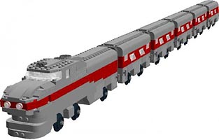 Набор LEGO 'Аэропоезд' - проект поезда будущего компании Дженерал Моторс (1950-е)