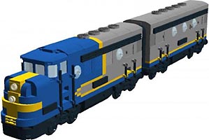 Набор LEGO MOC-2822 Двухвезнный тепловоз 'Блюбоннет-302'