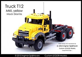 Набор LEGO MOC-2946 Тягач T12 Mk2 'Мак Гранит' (желтый)