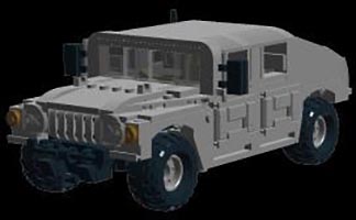 Набор LEGO MOC-3497 'Команда Ингена' - армейский внедорожник Хамви (Хаммер)