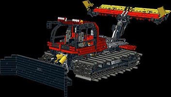 Набор LEGO MOC-3558 'Пистенбулли 600-SCR' - снегоуплотнительная машина (ратрак)