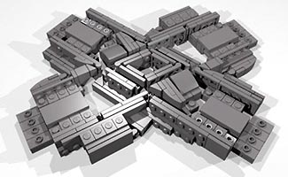 Набор LEGO Железнодорожный перекресток в виде алмаза, версия 11