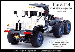 Набор LEGO MOC-3847 3-х осный тягач КрАЗ 225, белый