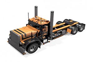 Набор LEGO MOC-4533 Тягач Петербильт 389 (черно-оранжевый)