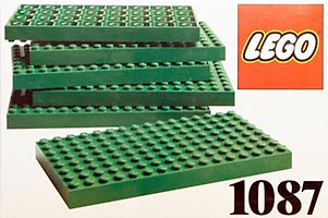 Набор LEGO 1087 6 зеленых базовых пластин 8 x 16