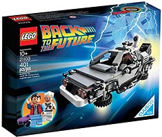 Набор LEGO Назад в будущее: DeLorean машина времени