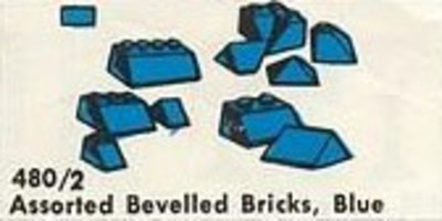 Набор LEGO 480.2 Синие скошенные кирпичики в ассортименте