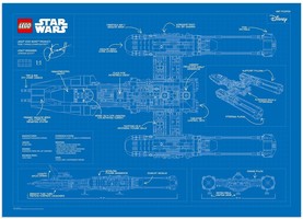 Набор LEGO 5005624 Y-Wing blueprint poster