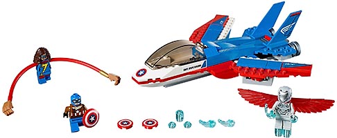 Набор LEGO 76076 Воздушная погоня Капитана Америка