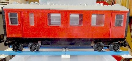 Набор LEGO MOC-12895 Passenger car 4x red with toilet