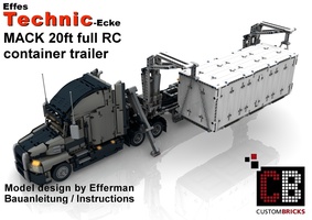 Набор LEGO MOC-13109 Custom MACK full RC 20ft container trailer