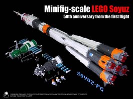Набор LEGO MOC-13775 Minifig-scale LEGO Soyuz -50th anniversary from the first flight-