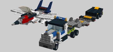 Набор LEGO MOC-18722 Fighter Jet with Transport Truck and Trailer