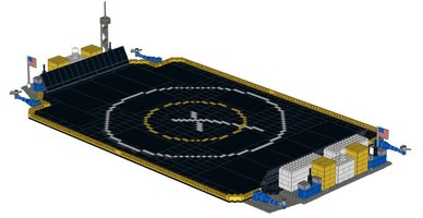Набор LEGO MOC-22227 SpaceX Autonomous Droneship JRTI (Saturn V scale)