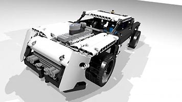 Набор LEGO MOC-4993 Гоночная машина (черно-белая)